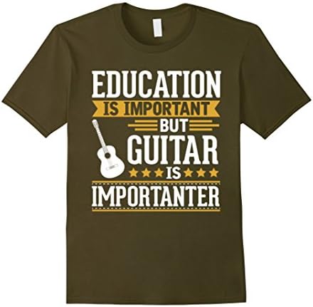 Men's Guitar Is Importanter t shirt Medium Olive