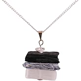 Natural Stone Healing Pendants for Women, Men - Spiritual Raw Crystal Necklaces - Amethyst, Citrine, Quartz, Rose Quartz, Black Tourmaline, Kyanite, Selenite Stones