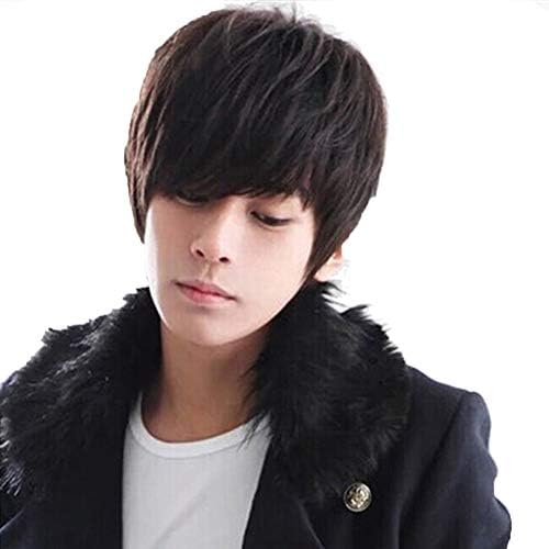 Kongkong メンズ ウィッグ ショート フルウィッグ かつら 男性 ミディアム カツラ 男装 高級な 原宿 自然 医療用ウィッグ 人毛かつら 短い 通気性抜群 エクステ A Mens Wig