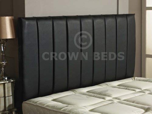 CROWNBEDSUK QUALITY APOLLO FAUX LEATHER HEADBOARD (black, 6ft super kingsize)