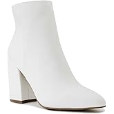 LONDON FOG Womens Evon Winter Ankle Bootie Block Heeled Ankle Boot