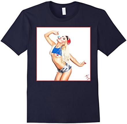 Men's Sexy Pinup Girl Art Tshirt. "Ice Pop" Graphic Tee for women 2XL Navy