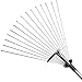 Gonicc 63 inch Professional Adjustable Garden Leaf Rake, Expanding Metal Rake - Adjustable Folding Head From 7 Inch to 22 Inch. Collect Leaf Among Delicate Plants,Lawns and Yards, Hand Garden Scissors
