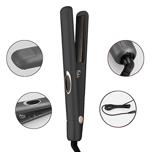 Anion Hair Straightener Irons, Hann 2 in 1 Ceramic Styling Salon Tools Professional Hair Straightener & Hair Curler (Black)