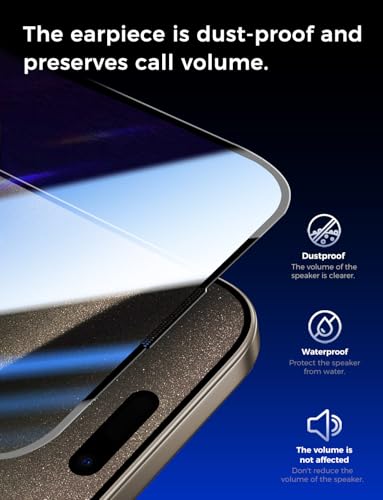 MAGIC JOHN 2 Pack for iPhone 15 Pro Max 6.7 inch Tempered Glass Screen Protector, Auto Dust-Elimination Installation, Bubble Free, Dynamic Island Compatible, HD Clear, Easy Installation