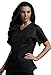 Med Couture Women's Sport Neckline Scrub Top, Black/Raspberry, Small