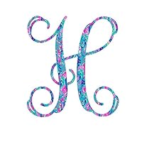 Pattern Letter H Vinyl Pattern Monogram Decal for Cup, Tumbler, Laptop, or Car - 3.25 inches