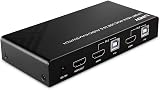 LINDY 2-Port HDMI 4K60 KVM Switch USB 2.0 Audio Hub view 2