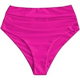 ZAFUL Women High Waisted Bikini Bottoms Ruched Swimsuit Bottom Tummy Control Bathing Suit Bottoms