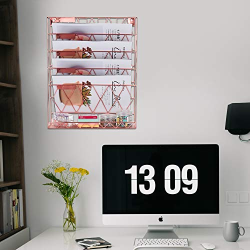 Samstar Hanging Wall File Holder,Wall Mounted File Folder Organizer for Cubicles Office