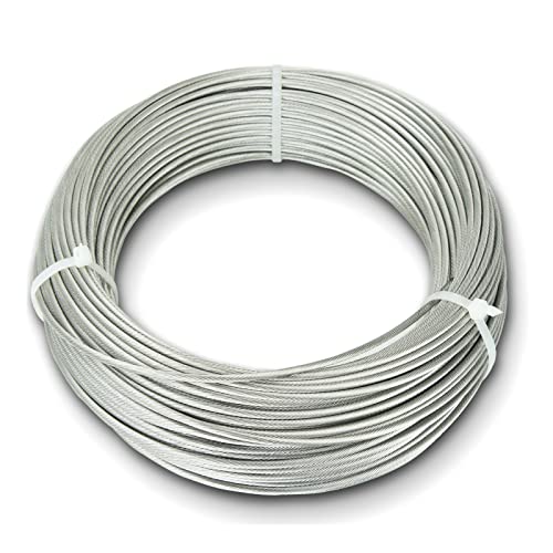 1/4 In Stainless Steel Cable 200FT T304 7x19 Steel Wire Rope Aircraft Cable 60.96m For Home Balcony 81674311 A70a 4ea5 B527 06876b035174.3c16e3c149fe01fc9f06387814c3a7bf - View #6
