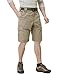 CQR Men's Quick Dry Stretch Hiking Cargo Shorts, Lightweight Water Resistant Tactical Casual, Golf & Outdoor with Pockets, Ripstop Khaki, 36