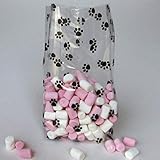 Paw Print Gusset Cello Bag - All-occasion Favor 3.5 Inch X 2 Inch X 7.5 Inch Set of 20 