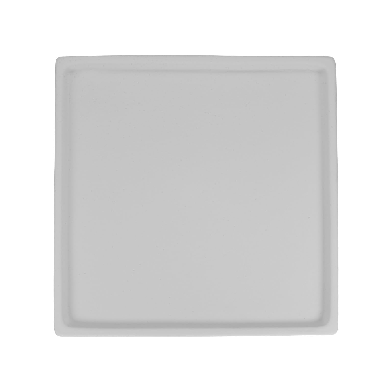 M METERXITY Ceramic Plant Saucer, 6.3 Inch Plant Water Catcher Tray, Plant Pot Saucers for Indoor/Outdoor Plants/Flower Drainage Drip Water Tray [Square Light Gray]