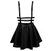 Bluetime Womens Pleated Short Braces Skirt,Black,One Size