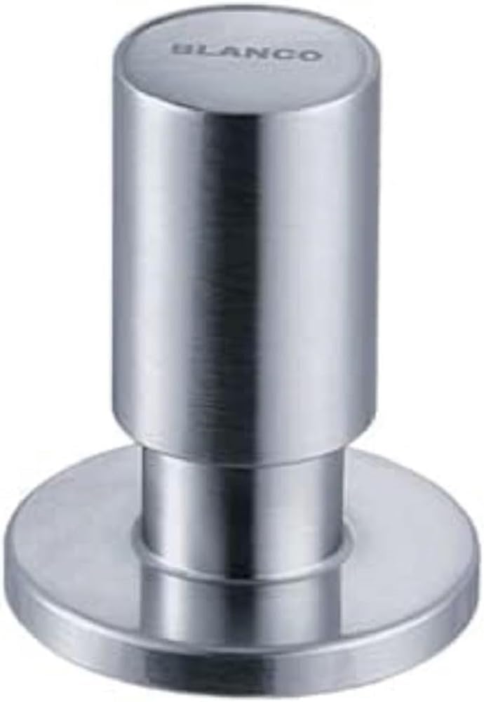 BLANCO Pull knob Round Brass Stainless Steel Finish | Required Hole/Drilling Diameter: 14–35 mm | Can be Combined with All BLANCO Sinks and Waste Fittings