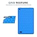 MoKo Case for All-New Amazon Fire 7 Tablet (7th Generation, 2017 Release Only) - [Honey Comb Series] Light Weight Shock Proof Soft Silicone Back Cover [Kids Friendly] for Fire 7, BLUE