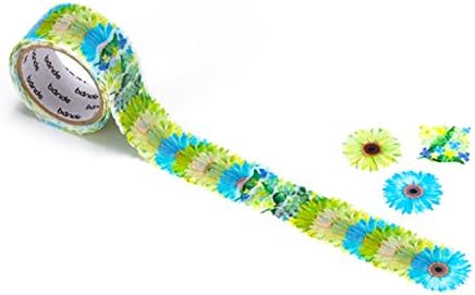 Bande Masking Roll Sticker Masking Tape Gerbera Mini Bouquet Green for Scrapbooking DIY (BDA215)