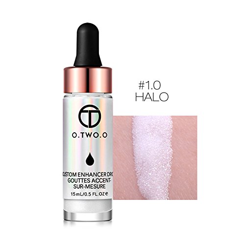 O.TWO.O Liquid Highlighter Make-up Glow Face Contour, Make Up Glitter Brighten Shimmer for Pale and Deeper Skin Tone (#1)