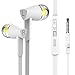 Vomercy Headphones In-Ear Wired Earbuds, with Microphone Stereo and Volume Control Earphones for All 3.5mm Interface Device (White)