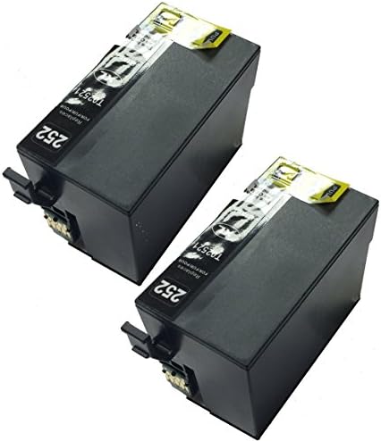 2 Pack Replacing Remanufactured Ink Cartridge for Epson 252 252XL (2 Black) Compatible With WorkForce WF-3620 WF-3640 WF-7110 WF-7610 WF-7620 WorkForce Pro WF-5190 WF-5620 WF-5690 Printer