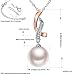 GUNDULA Necklace With 925 Sterling Silver Simulated Pearl Fashion Linear Swirl Pendant 18
