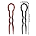 40 Pcs Plastic U Shaped Hair Pins Grip Pins Fast Spiral Hair Braid Twist Styling Clip Pin for Lady, Girl, Women (Black + Brown)