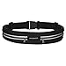 MoKo Sports Running Belt, Outdoor Dual Pouch Sweatproof Reflective Waist Pack, Fitness Workout Belt Fanny Pack Compatible with iPhone X, 8/7/6S Plus, Galaxy S9/S8 Plus, S7 Edge, Note 9/8, - Black