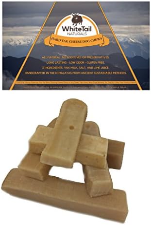WhiteTail Naturals Himalayan Yak Cheese Dog Chews (6 Pack Small) Healthy, Natural Pet Treats | Small Breeds, Puppies, Adults, Seniors | Hard Sticks for Dental Health