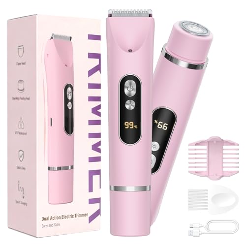 Women's 2 in 1 Electric Shaver, Dual Head with Type-C Charging, IPX7 Waterproof, Women's Body Shaver for Legs, Armpits and Bikini Area, Wet and Dry Use | 2 in 1 Women's Shaver with Dual Head, IPX7 Waterproof and USB Charging, for Bikini Area, Armpits, Legs and Body