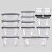 Rubbermaid 071691490951 Premier Food Storage Containers, 30-Piece Set, Gray, Transparent