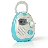 Waterproof Wireless Bluetooth Shower Speaker - Mini Portable Hanging Bathroom AM FM Radio System w/ Water Resistant Housing Case