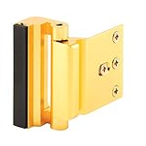 Defender Security Gold Anodized U 10826 Door Reinforcement Lock - Add Extra, High Security to Your Home and Prevent Unauthorized Entry - 3" Stop, Aluminum Construction Finish