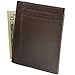 Hammer Anvil RFID Blocking Genuine Leather Front Pocket Wallet Card Case Brown