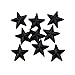 Yalulu 20Pcs Black Star Embroidered Iron On/Sew On Badge Applique Patch for DIY Clothing Jeans Hat