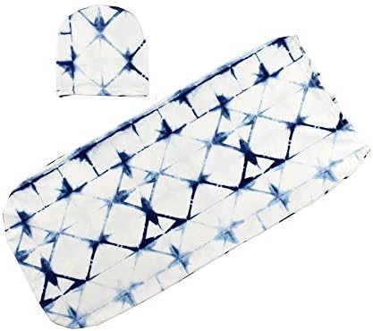 Fashionhe Baby Boy Cocoon Swaddle Blanket Sleeping Bag Muslin Wrap Hat 2Pcs Set