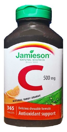 Jamieson Chewable Vitamin C , 365 Tablet, 500 mg, Natural Tangy Orange (Econo Bottle) Jamieson Chewable Vitamin C , 365 Tablet, 500 mg, Natural Tangy Orange (Econo Bottle)