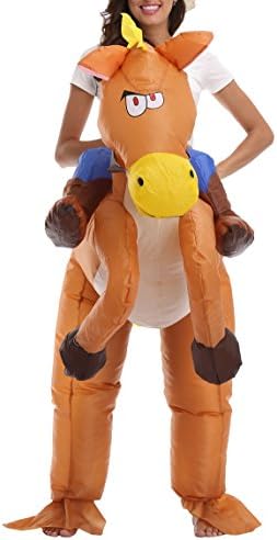 Adult&Child Inflatable Rider Costume Carry Me Fanny Dress Up Halloween Cosplay Suit
