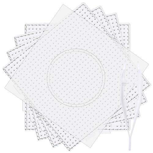 4pcs5mm Large Square Fuse Beads Pegboards Plastic Beads Boards with Ironing Paper, Beads Tweezers for Kids Craft Beads
