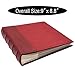 Golden State Art, Red Photo Album for 200 4x6 Pictures with Memo, Faux Leather Cover