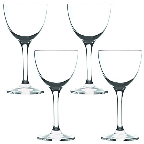Nick and Nora Coupe Cocktail Glasses - Handblown Small Plain Vintage Coupe Glass to Serve a Manhattan, Martini, Aperitif, Algonquin, or Port Wine, 5-ounce (Plain, 4)