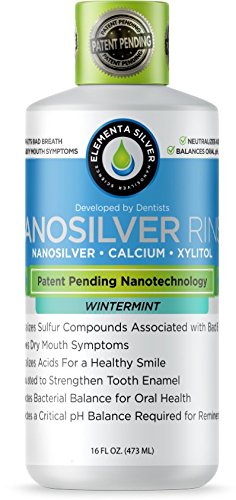 Dentist Formulated Nano Silver Xylitol Mouthwash With Calcium, Gentle Natural Oral Care Alcohol and Fluoride Free