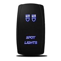 MICTUNING MIC-LSS1 5Pin Laser Spot Lights Rocker Switch On-Off LED Light 20A 12V, Blue