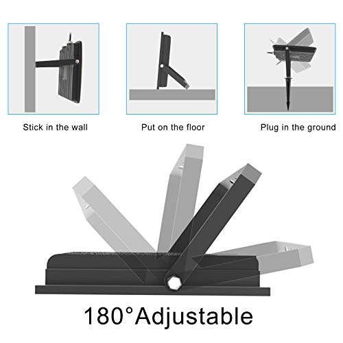 T-SUNUS 100W LED Flood Light, 10000LM Work Light Daylight White 6000K Super Bright Exterior Security Lights Outdoor Floodlights with Plug for Yard, Garden, Garage, Rooftop