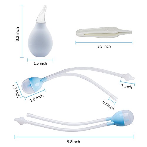 image for DEYACE Baby Nasal Aspirator 3/PACK Booger Sucker Easy to Use & Clean, 