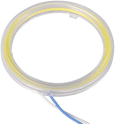 AnyWanted 1 Pair Amber 60mm-130MM Car Angel Eyes Halo Ring Lamp Light Bulb SMD LED Fog Light Headlight COB 12V