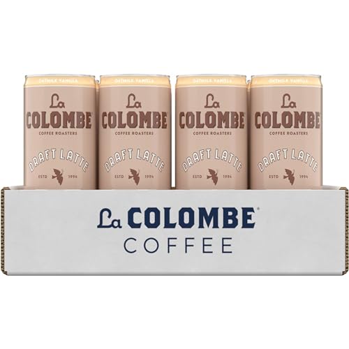 LA COLOMBE COFFEE, OATMILK VANILLA LATTE, 11 FL OZ CANS (PACK OF 12), COFFEEHOUSE QUALITY COLD BREW, SPECIALTY GRADE COFFEE BEANS, READY-TO-DRINK ON-THE-GO