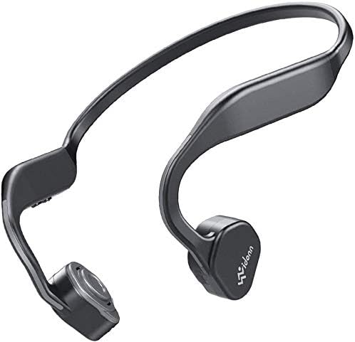 VIDONN F1 Titanium Open Ear Bluetooth Wireless Sport Bone Conduction Headphone with Microphone For Running Cycling Hiking, (Black Grey)