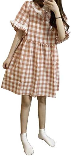 Amazon ユケ二ー ワンピース レディース 夏ワンピ 原宿系 可愛い ゆったり シンプル 韓国 ファッションフ ィー デート お出掛け 夏 ピンク F ワンピース チュニック 通販