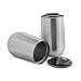 Shatterproof Stainless Steel Stemless Wine Glasses with Lid (Set of 2)- 14 oz- No Sweat, Sleek Double Wall Insulated Design- Premium Unbreakable Party Cups- Steel Wine Cup Gifts for Christmas-